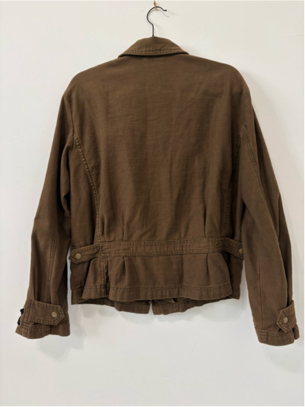 Free People Faye Military Lace Up Sleeve Jacket Brown Sz S EUC - Picture 7 of 13